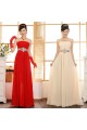 A-Line Strapless Beaded Long Chiffon Prom Evening Formal Dresses ED011218