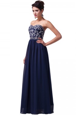 Elegant Beaded Long Chiffon Prom Evening Formal Party Dresses ED010122