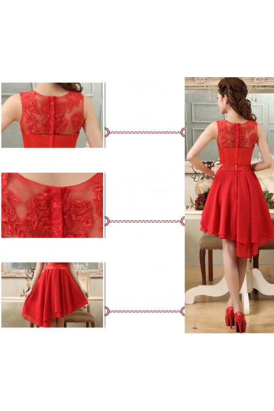 A-Line Short Red Prom Evening Formal Bridesmaid Dresses ED011220