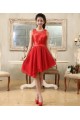 A-Line Short Red Prom Evening Formal Bridesmaid Dresses ED011220