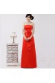 A-Line Strapless Beaded Red Prom Evening Formal Dresses ED011221