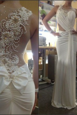 Sexy Trumpet/Mermaid Beaded Long Prom Evening Formal Dresses ED011222