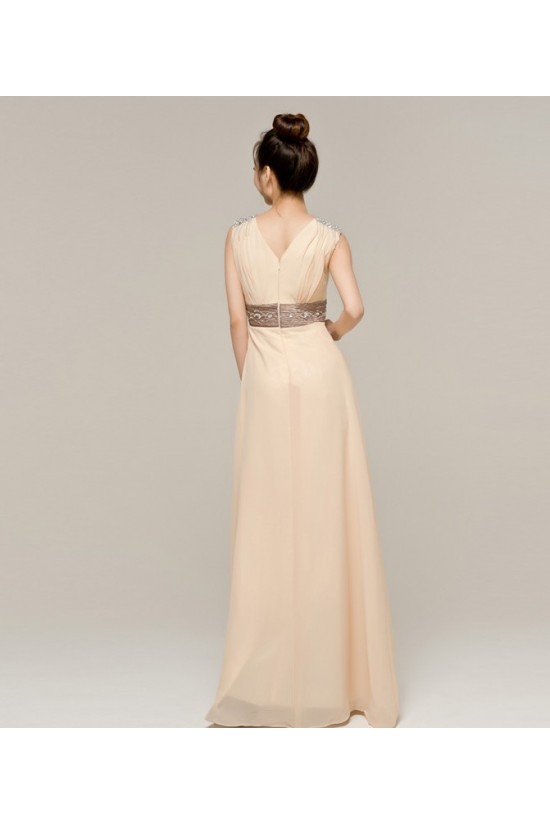 A-Line V-Neck Beaded Long Chiffon Prom Evening Formal Dresses ED011224 A-Line V-Neck Beaded Long Chiffon Prom Evening Formal Dresses ED011224