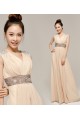 A-Line V-Neck Beaded Long Chiffon Prom Evening Formal Dresses ED011224