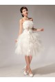 Strapless Short White Beaded Prom Evening Formal Dresses ED011225