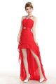 High Low Beaded Red Chiffon Prom Evening Formal Dresses ED011227