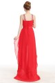High Low Beaded Red Chiffon Prom Evening Formal Dresses ED011227