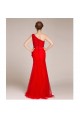 Trumpet/Mermaid One-Shoulder Beaded Long Red Prom Evening Formal Dresses ED011228