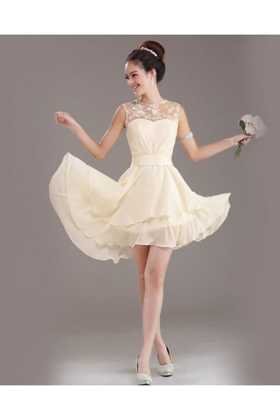 A-Line Short Chiffon Prom Evening Bridesmaid Dresses ED011231