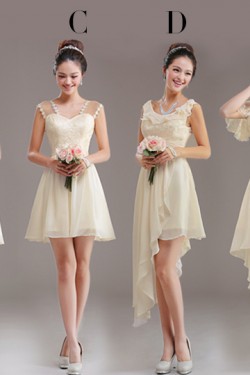 A-Line Short Chiffon Prom Evening Bridesmaid Dresses ED011231
