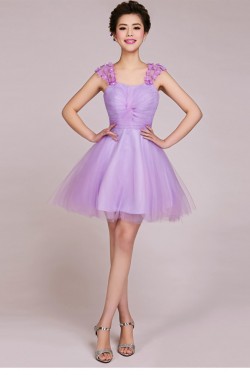 A-Line Short Tulle Prom Evening Formal Bridesmaid Dresses ED011232