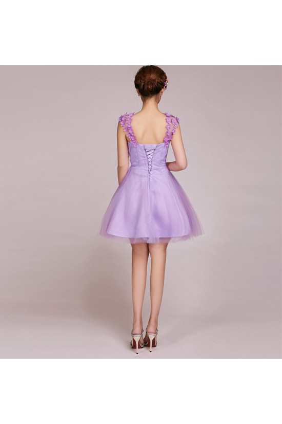 A-Line Short Tulle Prom Evening Formal Bridesmaid Dresses ED011232