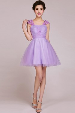A-Line Short Tulle Prom Evening Formal Bridesmaid Dresses ED011232