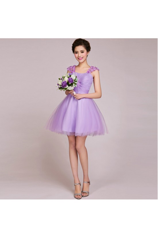 A-Line Short Tulle Prom Evening Formal Bridesmaid Dresses ED011232
