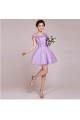 A-Line Cap-Sleeve Short Tulle Prom Evening Formal Bridesmaid Dresses ED011234