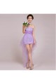 High Low Strapless Short Tulle Prom Evening Formal Bridesmaid Dresses ED011235