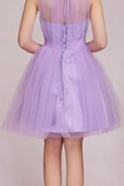 A-Line Short Tulle Prom Evening Formal Bridesmaid Dresses ED011236