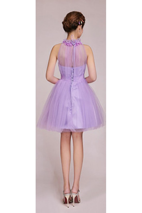 A-Line Short Tulle Prom Evening Formal Bridesmaid Dresses ED011236