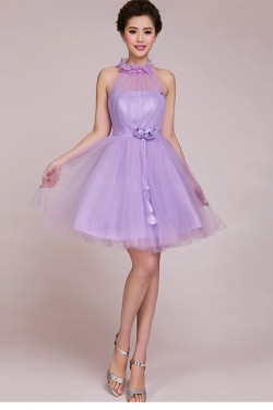 A-Line Short Tulle Prom Evening Formal Bridesmaid Dresses ED011236