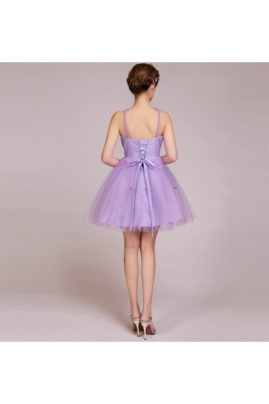 A-Line Short Tulle Prom Evening Formal Bridesmaid Dresses ED011237