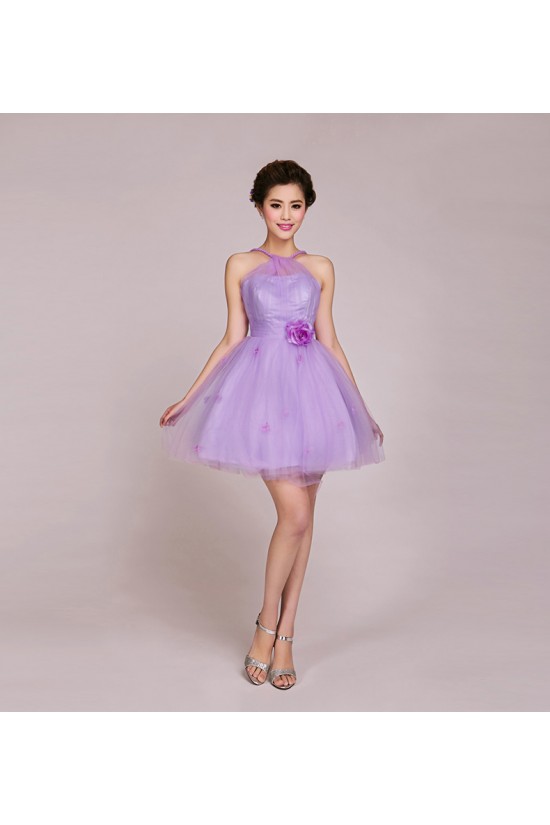 A-Line Short Tulle Prom Evening Formal Bridesmaid Dresses ED011237