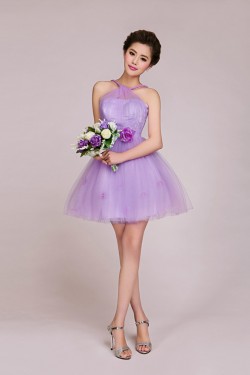 A-Line Short Tulle Prom Evening Formal Bridesmaid Dresses ED011237