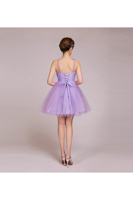 A-Line Short Tulle Prom Evening Formal Bridesmaid Dresses ED011237