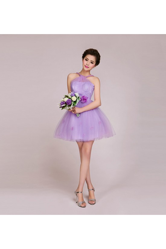 A-Line Short Tulle Prom Evening Formal Bridesmaid Dresses ED011237