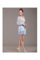 Short Long Sleeve Lace and Satin Prom Evening Formal Dresses ED011241