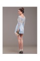 Short Long Sleeve Lace and Satin Prom Evening Formal Dresses ED011241