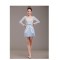 Short Long Sleeve Lace and Satin Prom Evening Formal Dresses ED011241