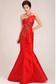 Trumpet/Mermaid Long Red Prom Evening Formal Dresses ED011243