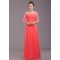 A-Line 3/4 Sleeve Beaded Long Chiffon Prom Evening Formal Dresses ED011244