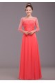 A-Line 3/4 Sleeve Beaded Long Chiffon Prom Evening Formal Dresses ED011244