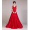 A-Line V-Neck Beaded Long Red Prom Evening Formal Dresses ED011248