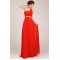 A-Line One-Shoulder Beaded Long Red Chiffon Prom Evening Formal Dresses ED011253