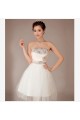 A-Line Strapless Beaded Short Tulle Prom Evening Formal Dresses ED011254