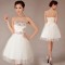 A-Line Strapless Beaded Short Tulle Prom Evening Formal Dresses ED011254