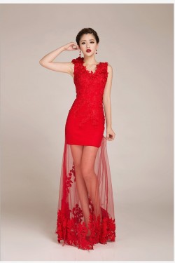 Long Red Prom Evening Formal Dresses ED011255
