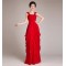 Sheath/Column Straps Sleeveless Long Red Chiffon Prom Evening Formal Dresses ED011257