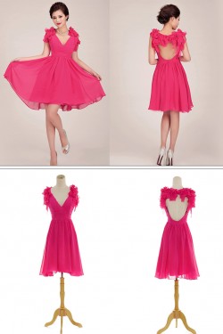 A-Line Short Chiffon Prom Evening Formal Dresses ED011260