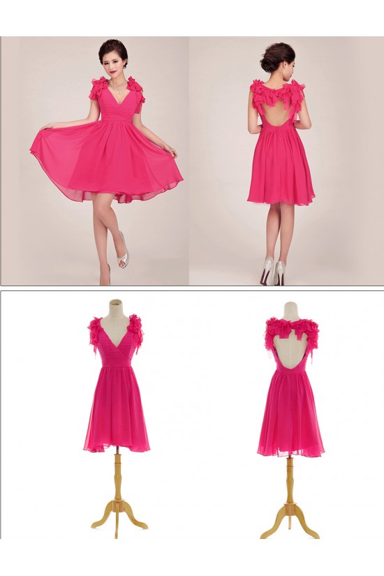 A-Line Short Chiffon Prom Evening Formal Dresses ED011260