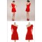 One-Shoulder Short Red Chiffon Prom Evening Formal Dresses ED011261