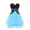 Modest Sweetheart Short Black Blue Prom Evening Cocktail Dresses ED011267