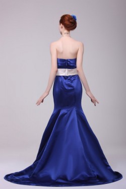 Trumpet/Mermaid Strapless Long Blue Prom Evening Formal Party Dresses ED010127