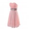 A-Line Sweetheart Beaded Short Pink Chiffon Prom Evening Formal Dresses ED011272