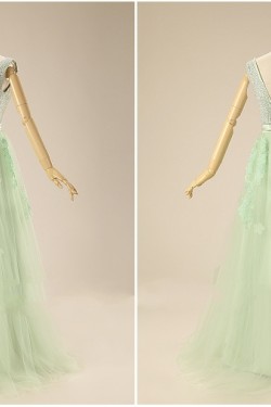 A-Line Beaded V-Neck Prom Evening Formal Dresses ED011273