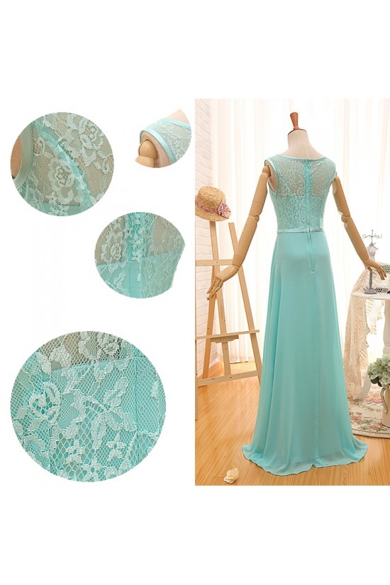 A-Line Lace and Chiffon Prom Evening Formal Dresses ED011274