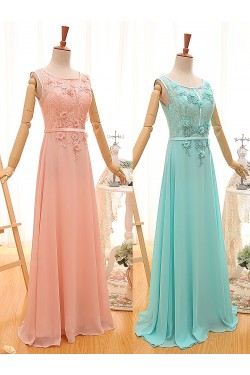 A-Line Lace and Chiffon Prom Evening Formal Dresses ED011274
