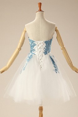 A-Line Strapless Short Prom Evening Formal Dresses ED011275